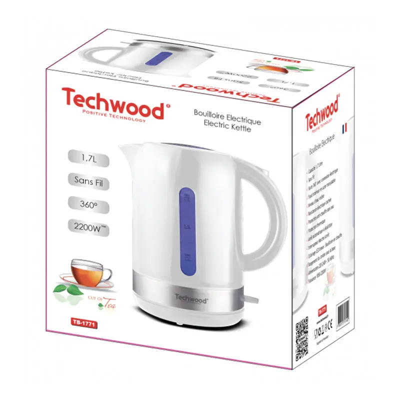Bouilloire Sans Fil TECHWOOD TB-1771 1.7L – Blanc